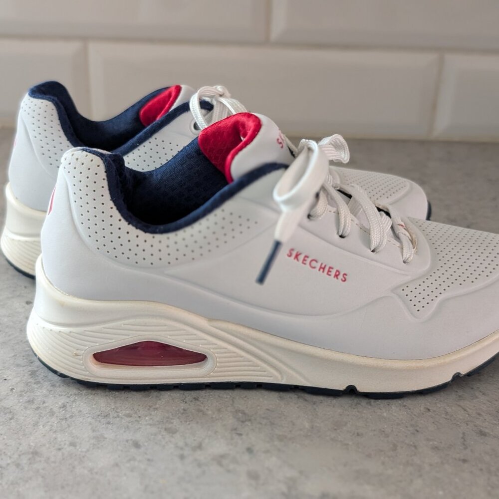 Skechers Los Angeles Women’s Sneakers – White/Navy/Red – Size 6.5 - Picture 5 of 10